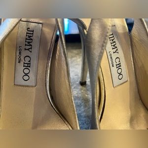 Jimmy Choo Metallic Peep Toe Pump